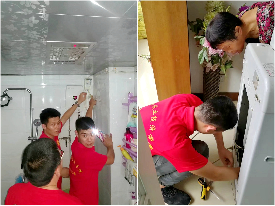 同学们为市民们免费检测、维修家用电器